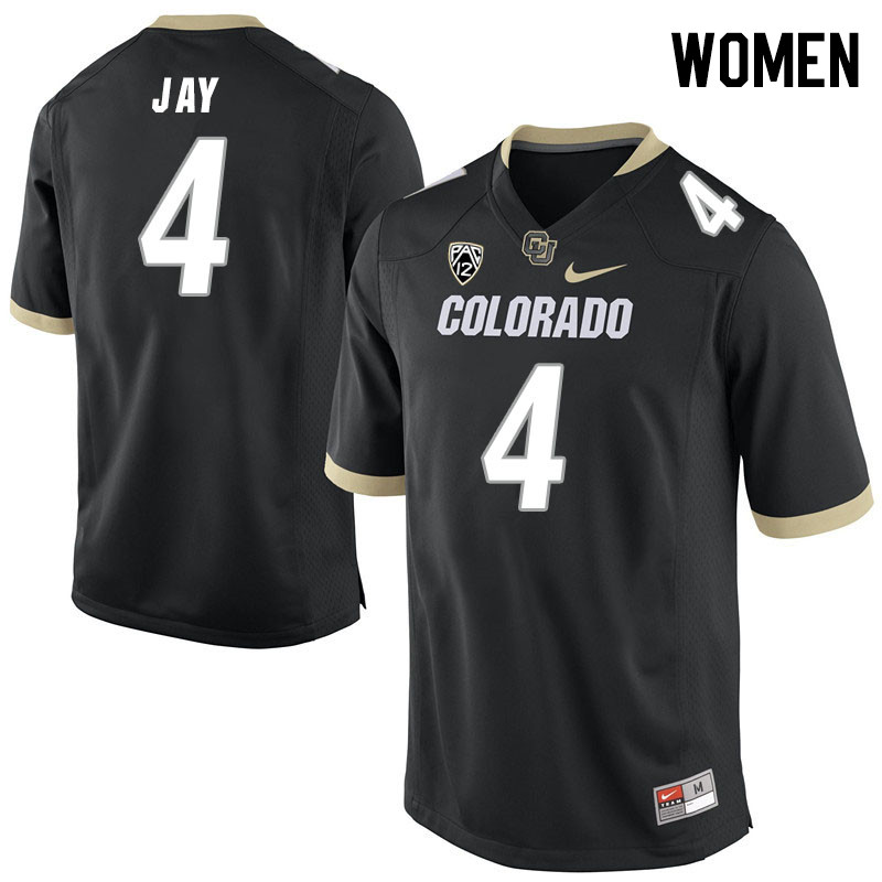 Women #4 Travis Jay Colorado Buffaloes College Football Jerseys Stitched Sale-Black - Click Image to Close